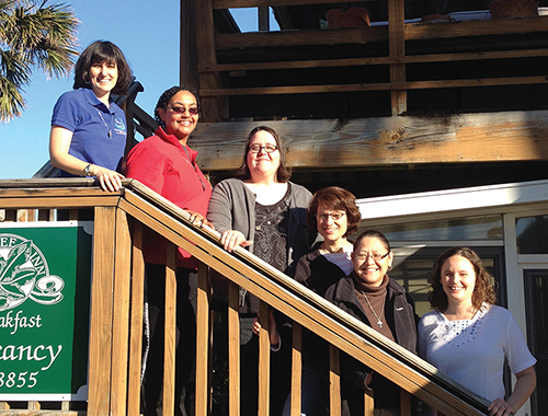 Vision 2016 Francois 1 Stay tuned for the young and the religious Sister Susan Rose Francois, C.S.J.P. (center) with members of the Giving Voice Core Team.