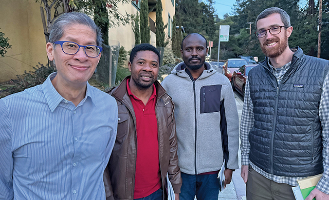 Father Ricky Manalo, C.S.P. (far left) is pictured here with an international group of Jesuits.