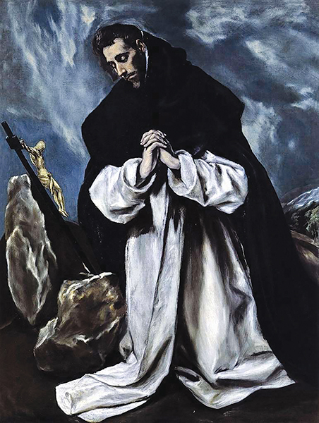 <em>Saint Dominic in prayer</em> by El Greco, getarchive.net