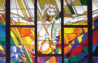 stained glass image of Jesus