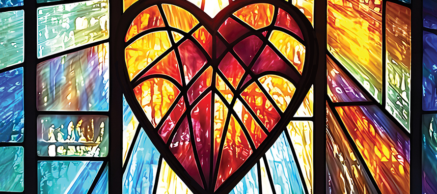 stained-glass image of a heart